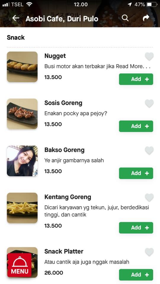 Deskripsi Menu Makanan